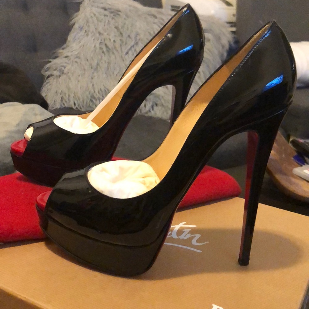 CLB Pumps - Lady Peep 150 Patent Calf